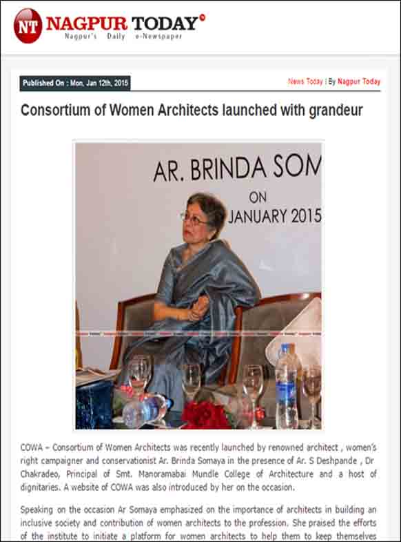 Consortium of Women Architects launched with grandeur, Nagpur Today